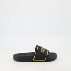 Scarpe aperte Pantofole con Logo Versace Nero Femme