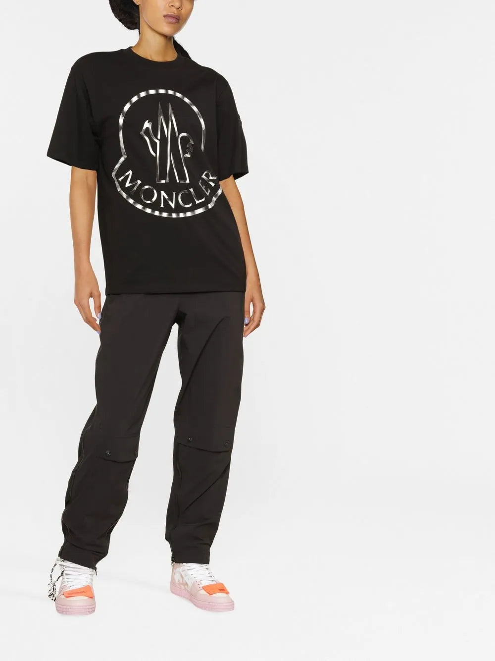 T-shirts Metallic Logo T-shirt Moncler Black Women
