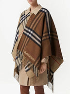 Vestes Poncho à carreaux Burberry Beige Femme