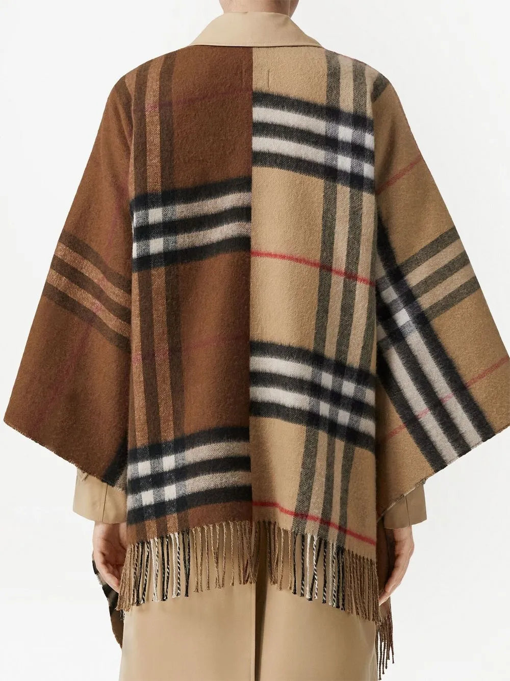 Vestes Poncho à carreaux Burberry Beige Femme