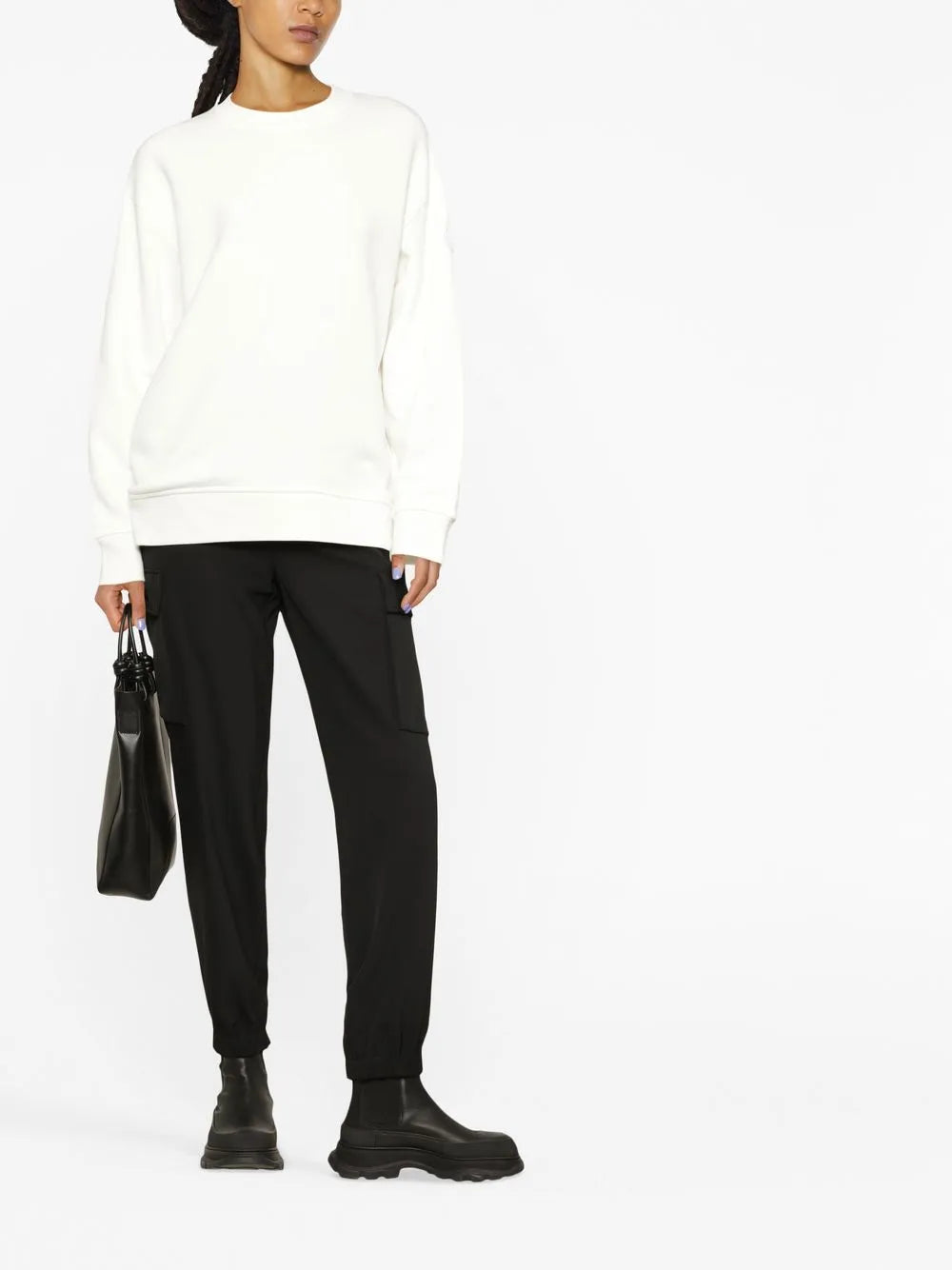 스웨트셔츠 메탈릭 로고 스웨트셔츠 Moncler 화이트 여성