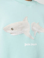 Sweatshirts Broken Shark Sweatshirt Palm Angels Blue Man