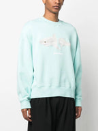 Sweatshirts Broken Shark Sweatshirt Palm Angels Blue Man