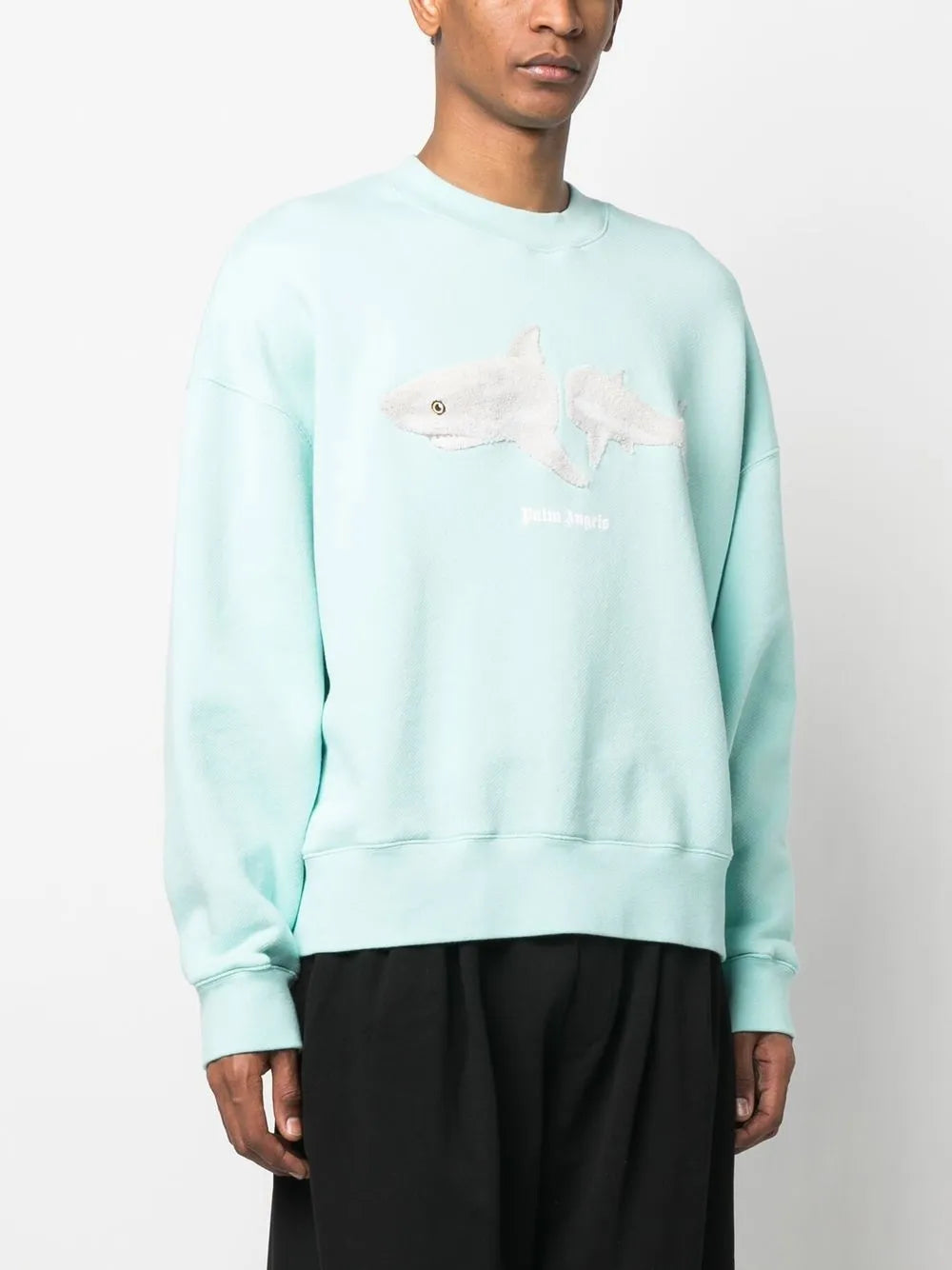 Sweatshirts Broken Shark Sweatshirt Palm Angels Blue Man