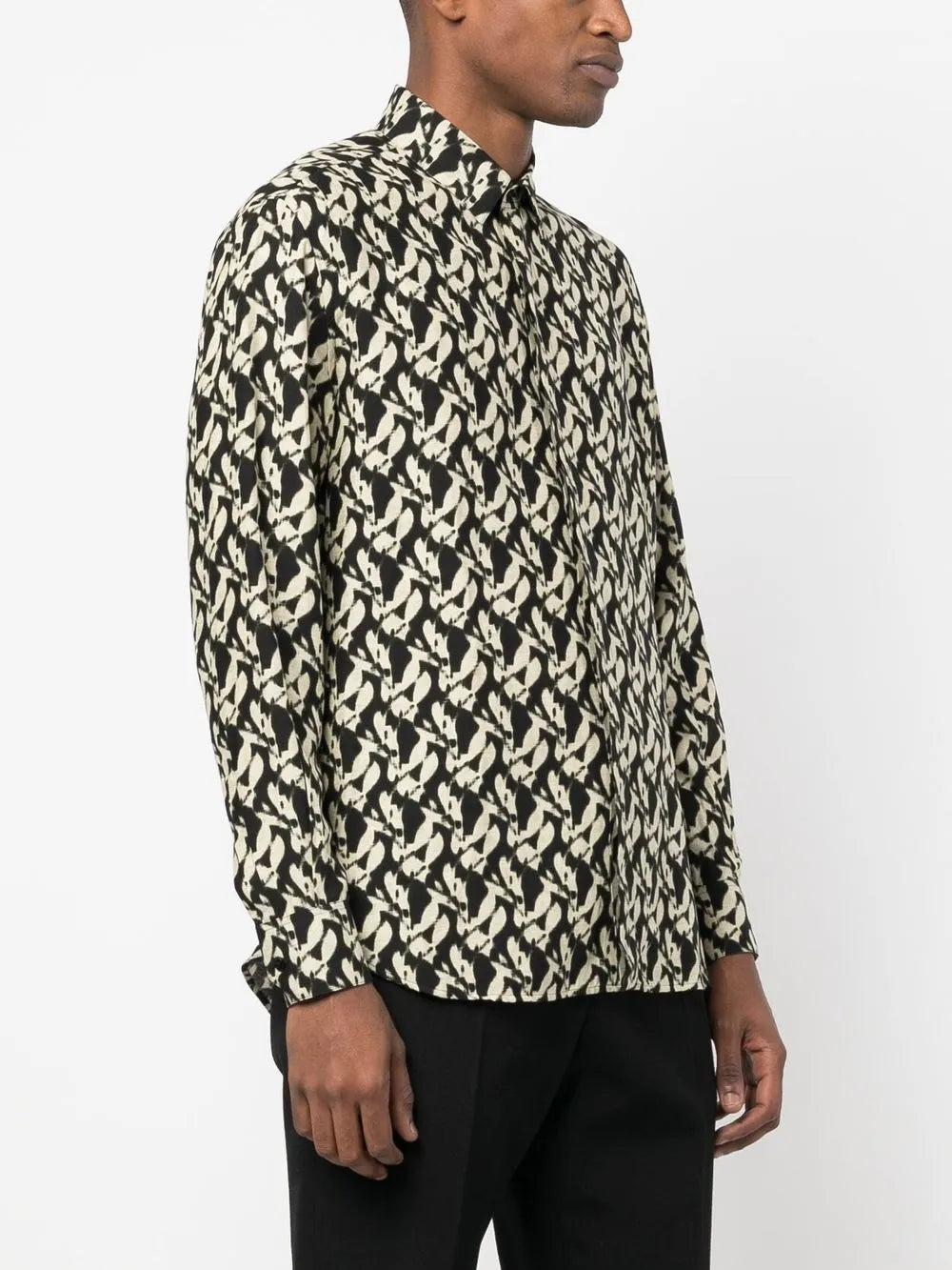 Shirts Patterned Shirt Saint Laurent Black Man