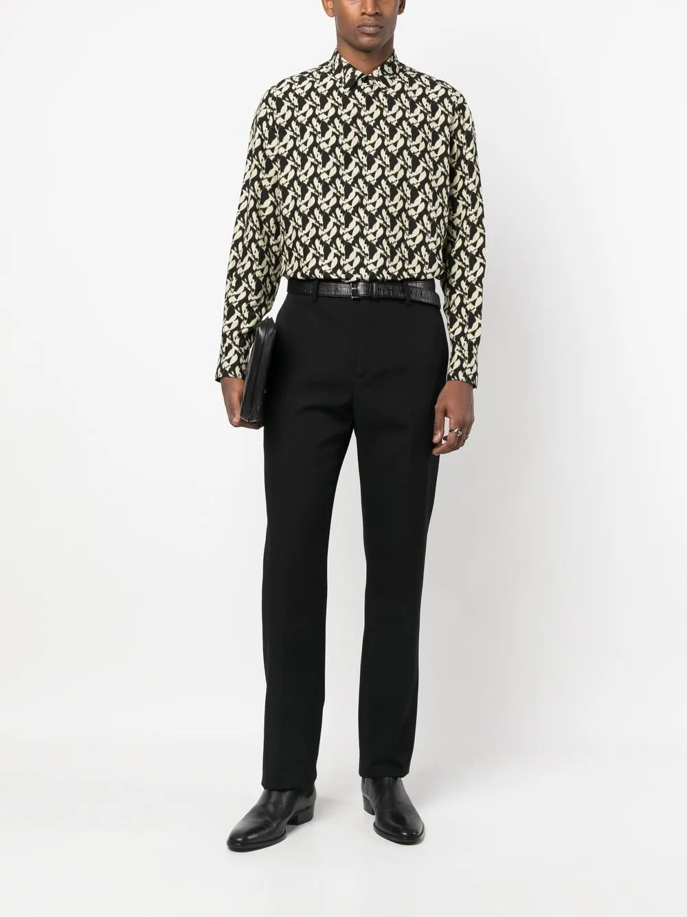 Shirts Patterned Shirt Saint Laurent Black Man