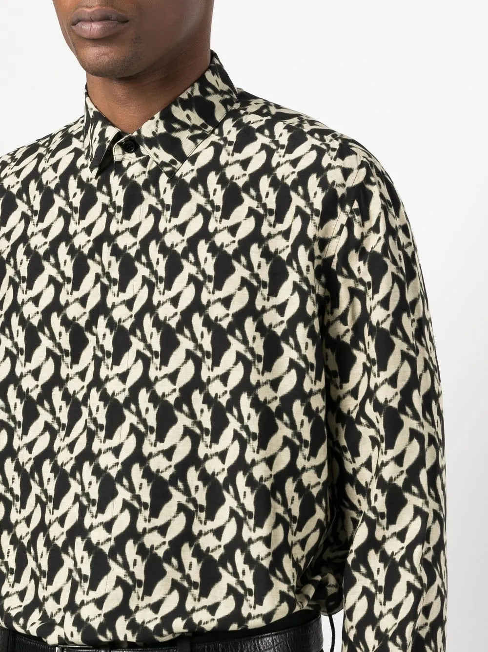 Shirts Patterned Shirt Saint Laurent Black Man