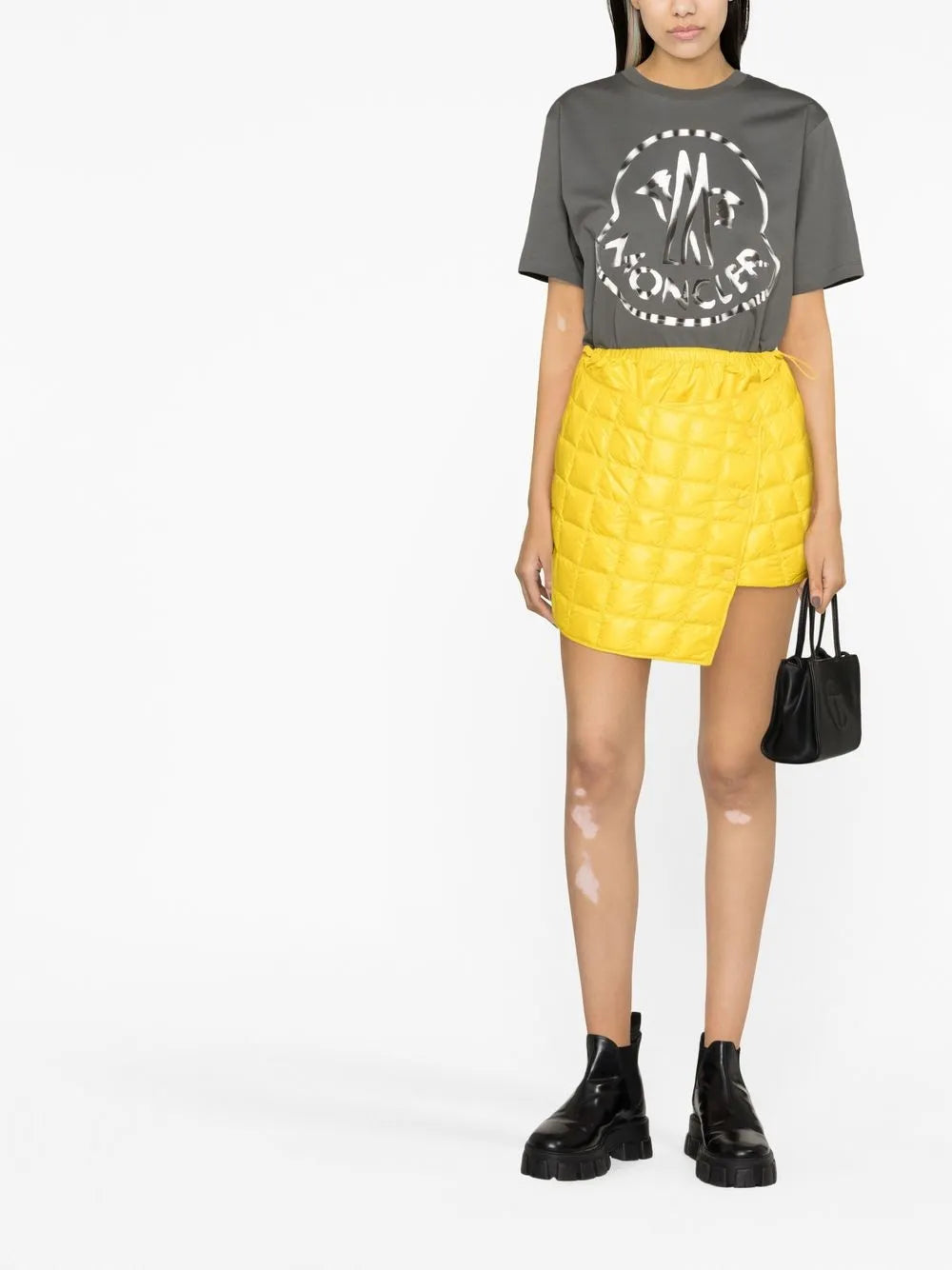 Skirts Quilted Mini Skirt Moncler Yellow Women