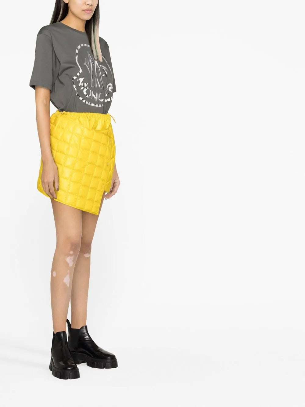 Skirts Quilted Mini Skirt Moncler Yellow Women