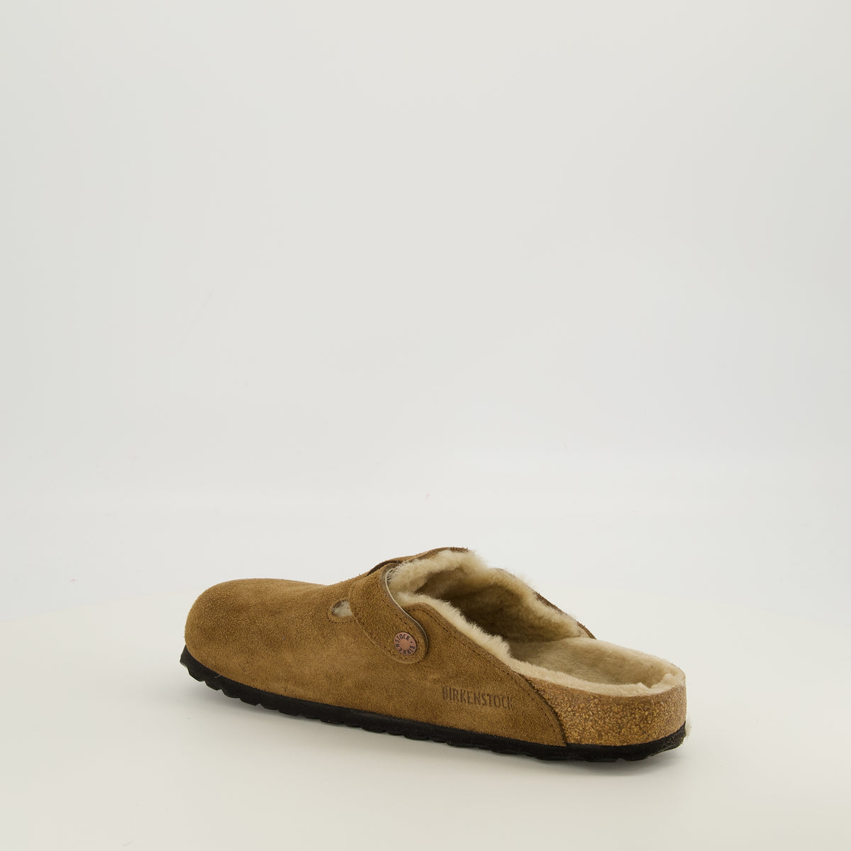 Chaussures ouvertes Mules Boston à fourrure marron Birkenstock Marron Unisexe