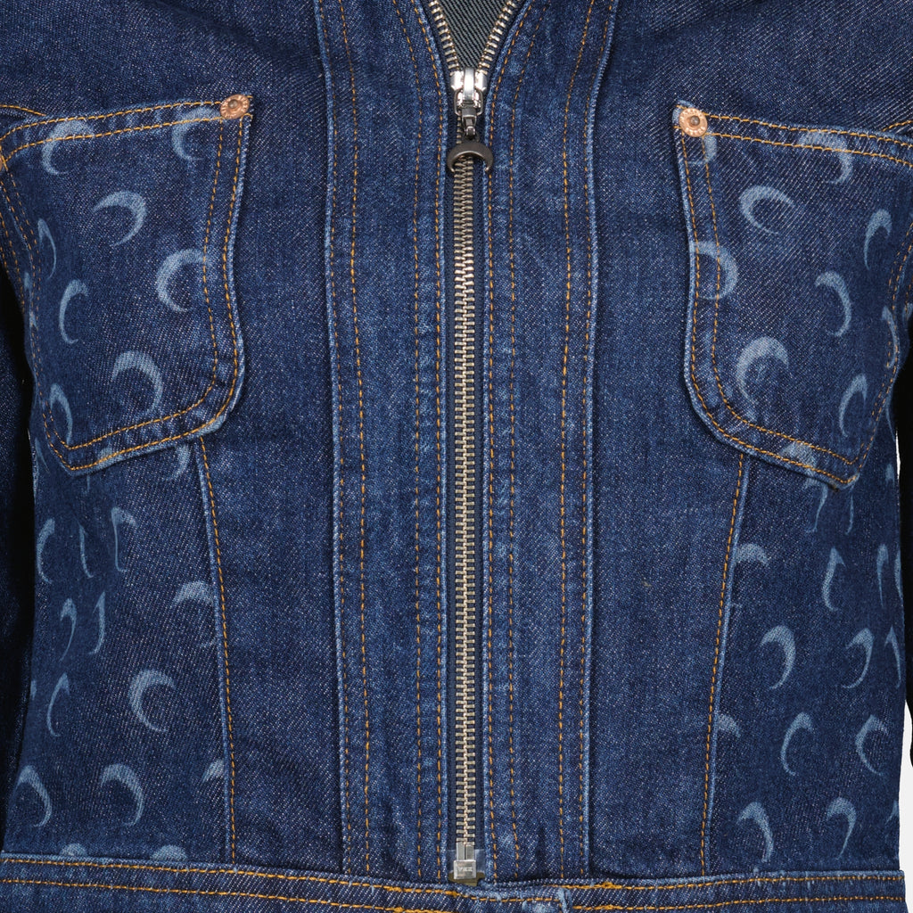 Vestes Giacca in Denim Trucker Blu Scuro Marine Serre Bleu foncé Femme