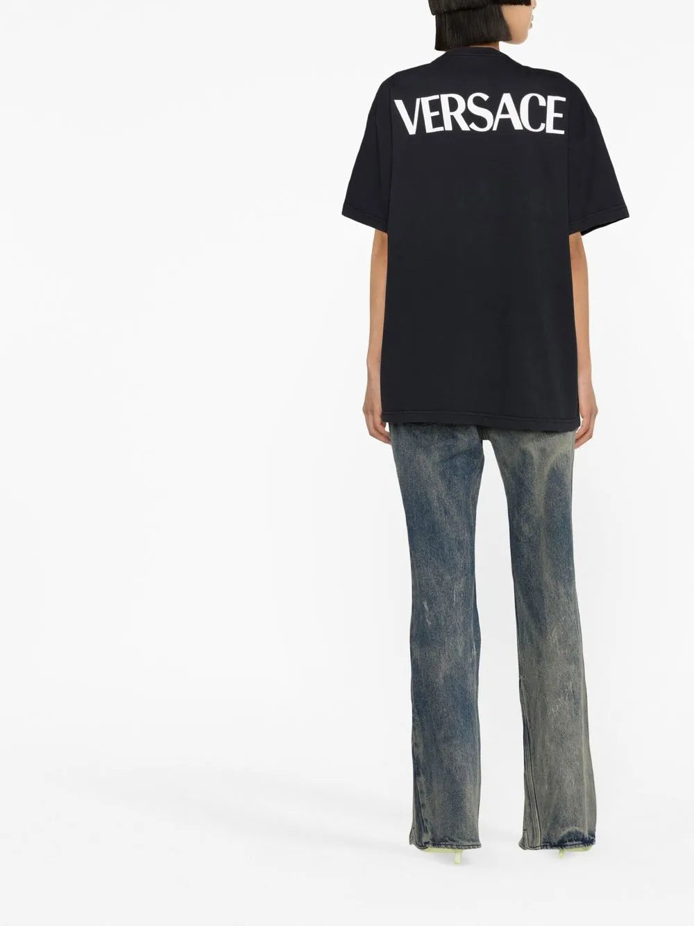 T-shirts T-shirt Versace Goddess Versace Noir Femme