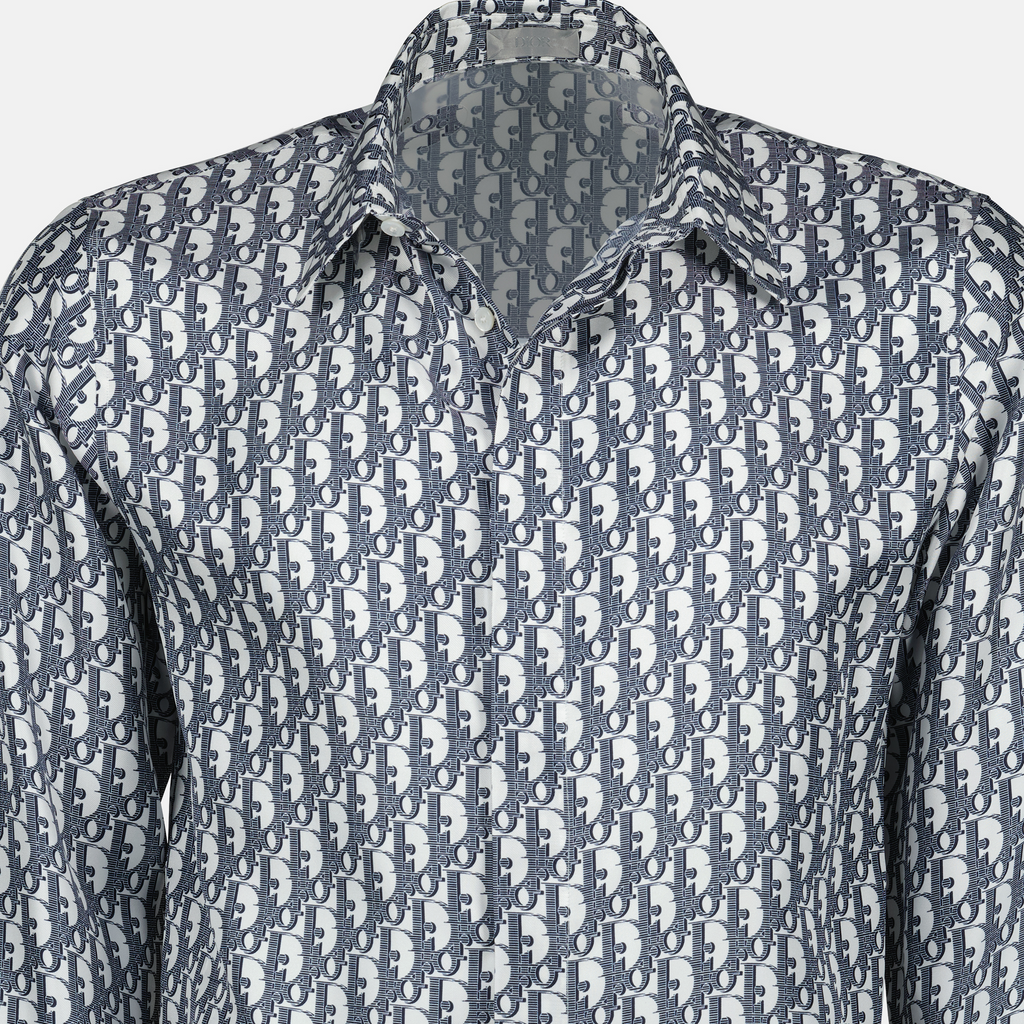 Chemises Chemise Dior Oblique Dior Bleu foncé Homme