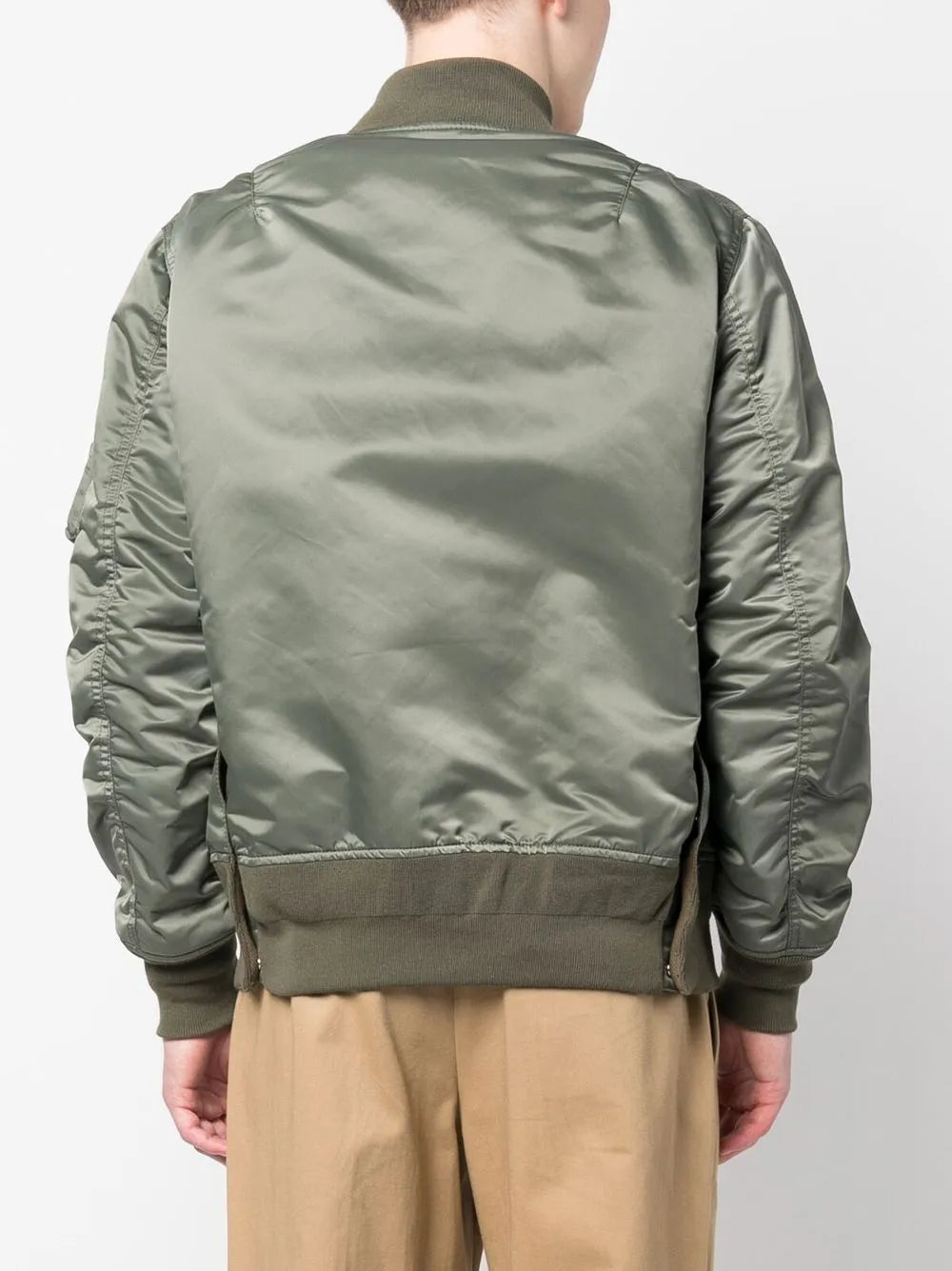 Vestes Bomber en sergé de nylon Sacai Kaki Homme