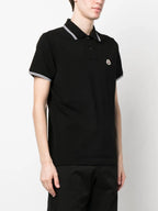 ポロシャツ パイピング付きポロシャツ Moncler 黒 男