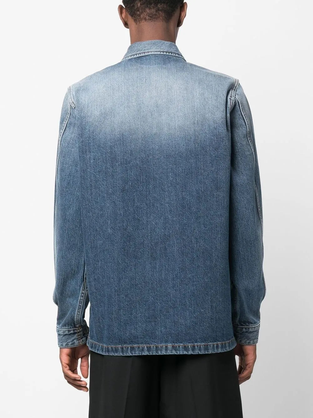 Camicie Camicia in Denim Alexander McQueen Blu Homme