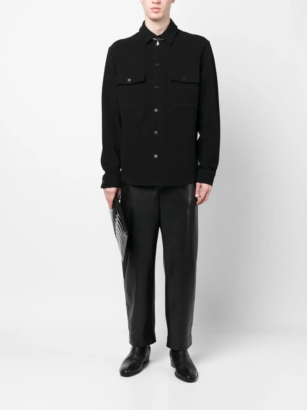 Hemden Baumwoll-Piqué-Hemd Saint Laurent Schwarz Homme