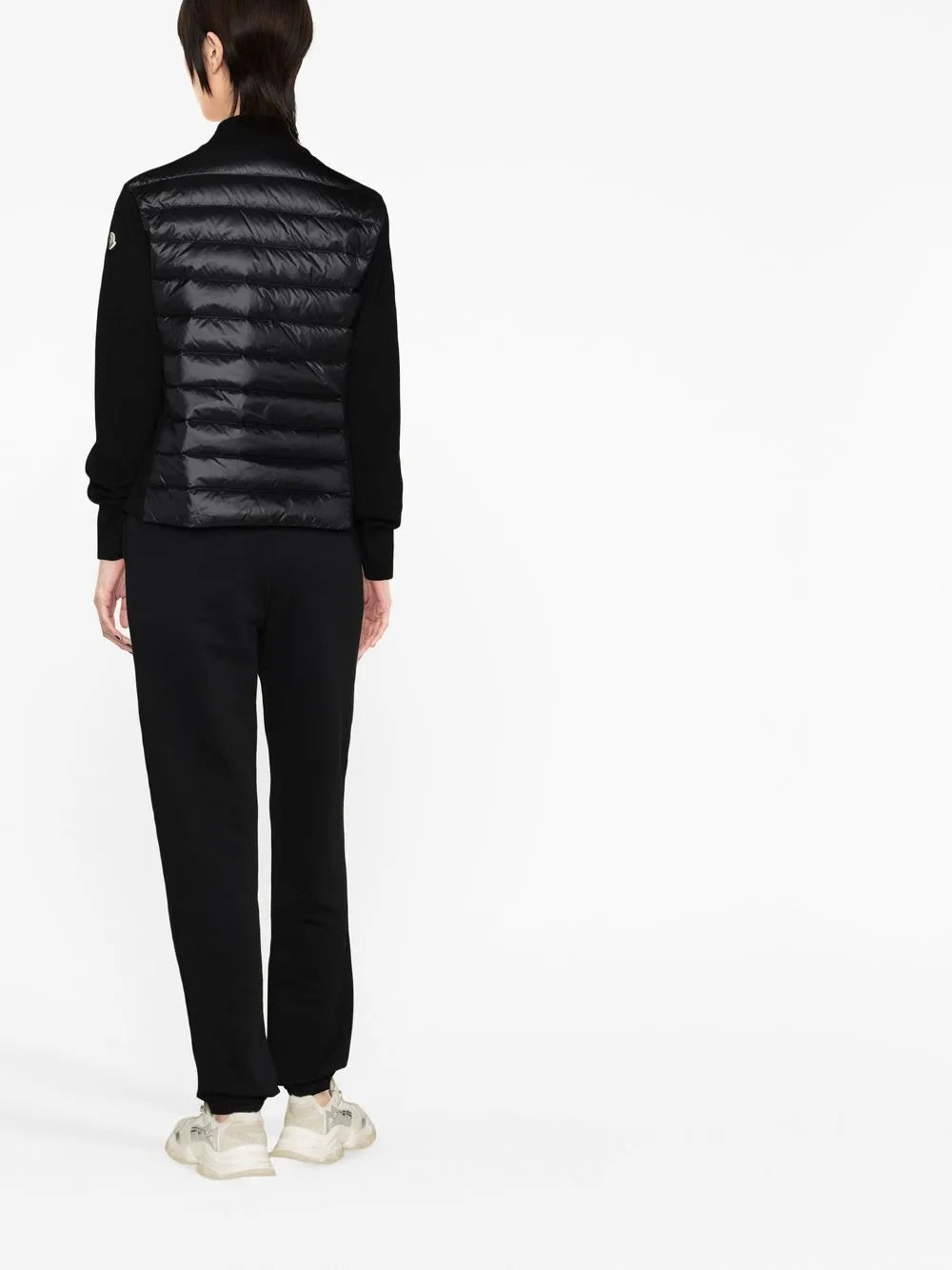 Jaquetas Casaco acolchoado bi-matéria Moncler Preto Femme