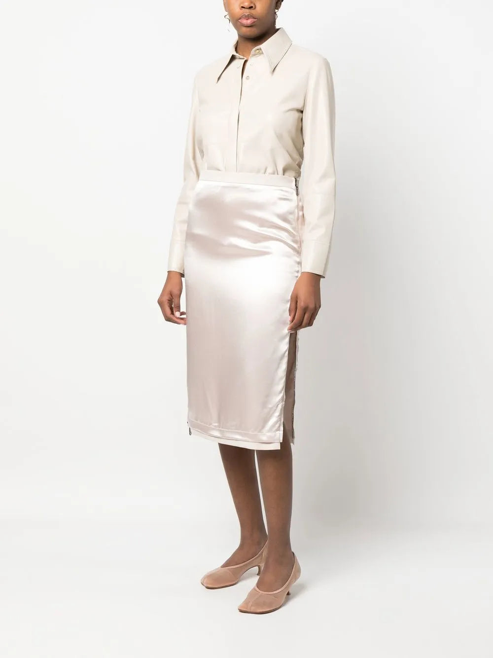 Skirts Satin skirt Fendi Beige Women