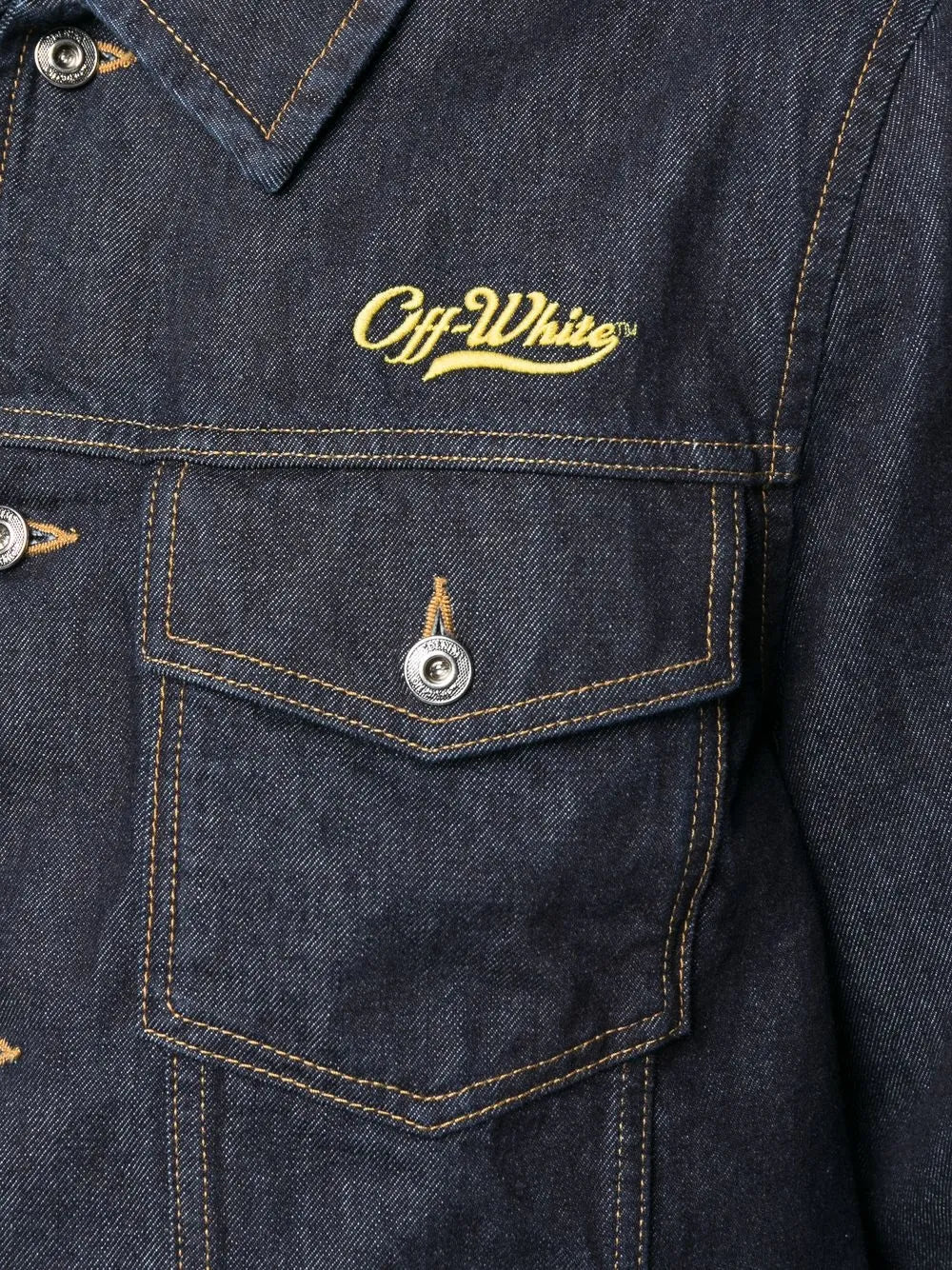 Camicie Giacca di Jeans Wave Off Off-White Blu scuro Homme