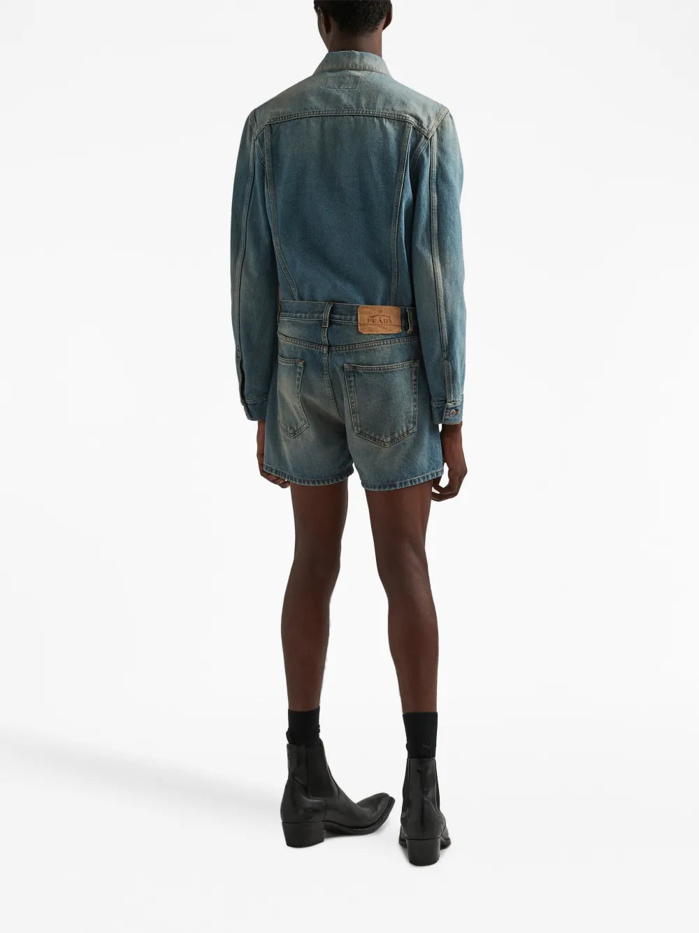 Giacche Giacca in Denim Prada Blu Homme