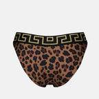 ビーチウェア レオパードビキニボトム Versace 茶色 Femme