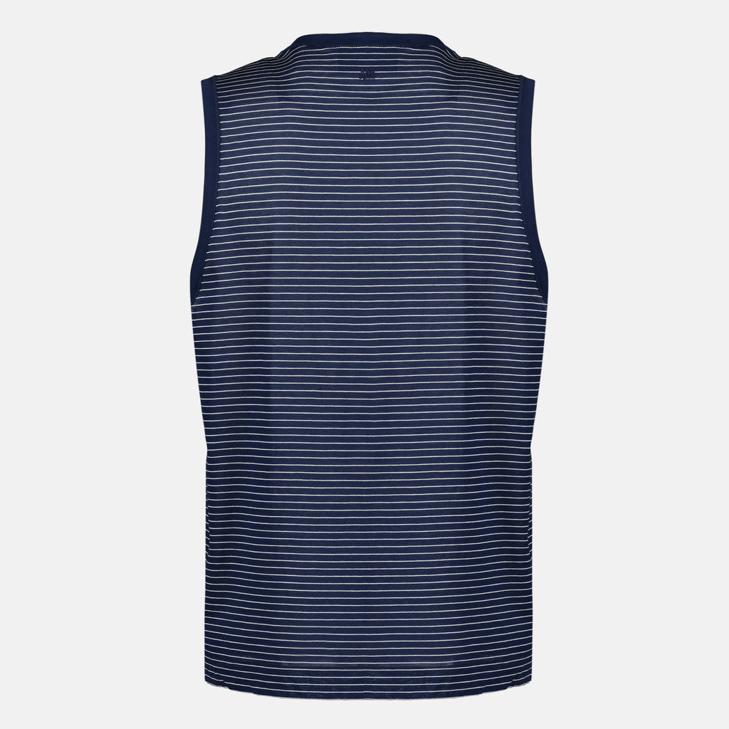 Immagine dell'articolo Canottiera a righe blu navy in cotone del marchio Ami PARIS per Uomo - Stagione Primavera-Estate 2026 - Vista Posteriore