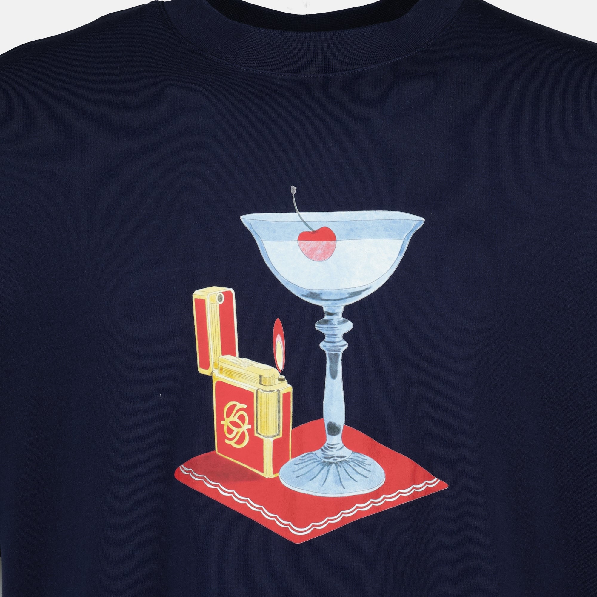 Bild des Drole De Monsieur Navy Blue Cocktail T-Shirts für Herren - Frühling-Sommer 2026 - Detaillierte Ansicht 1
