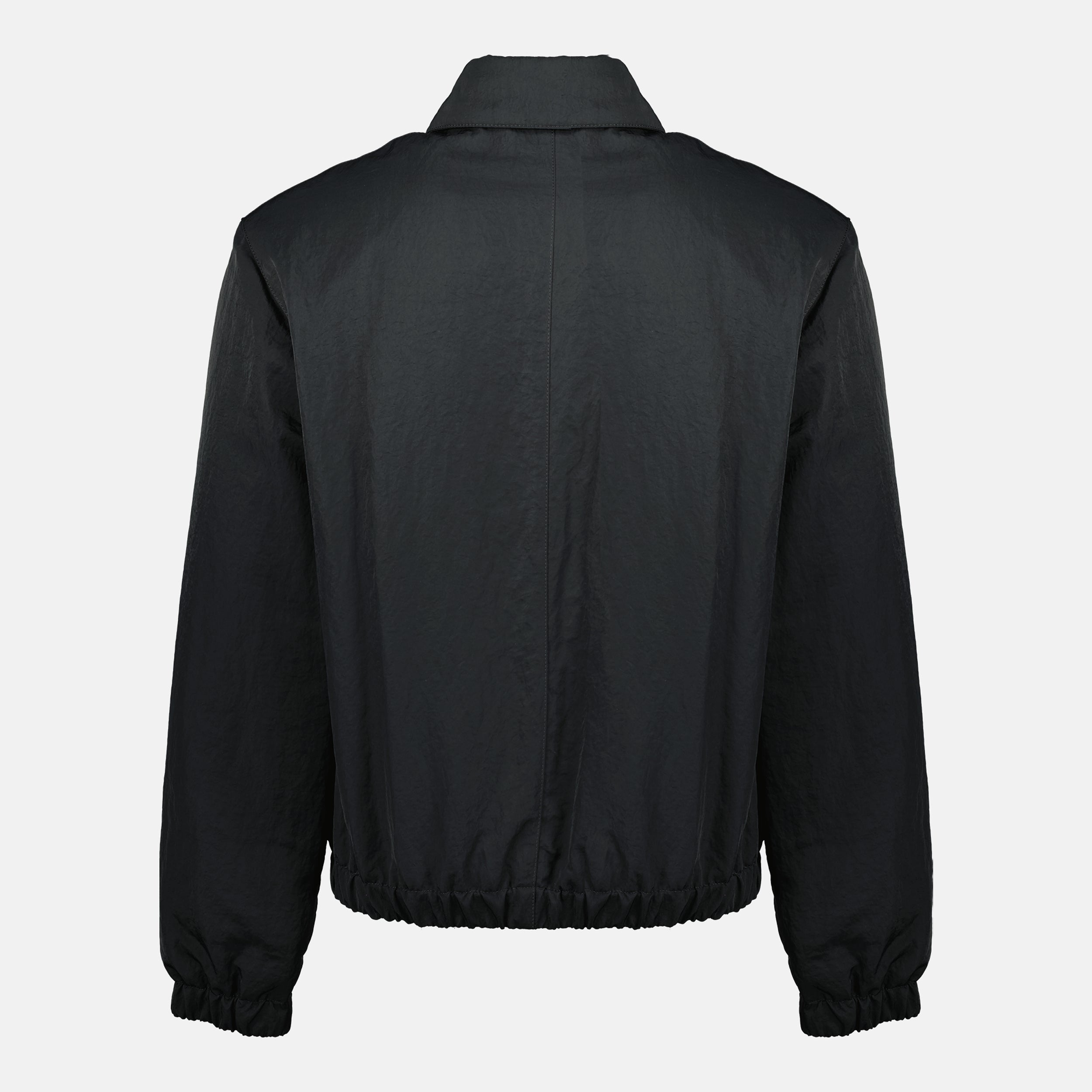 Image of the AMI grey heart zip-up jacket by Ami PARIS for Men - Fall-Winter 2025 - Back View