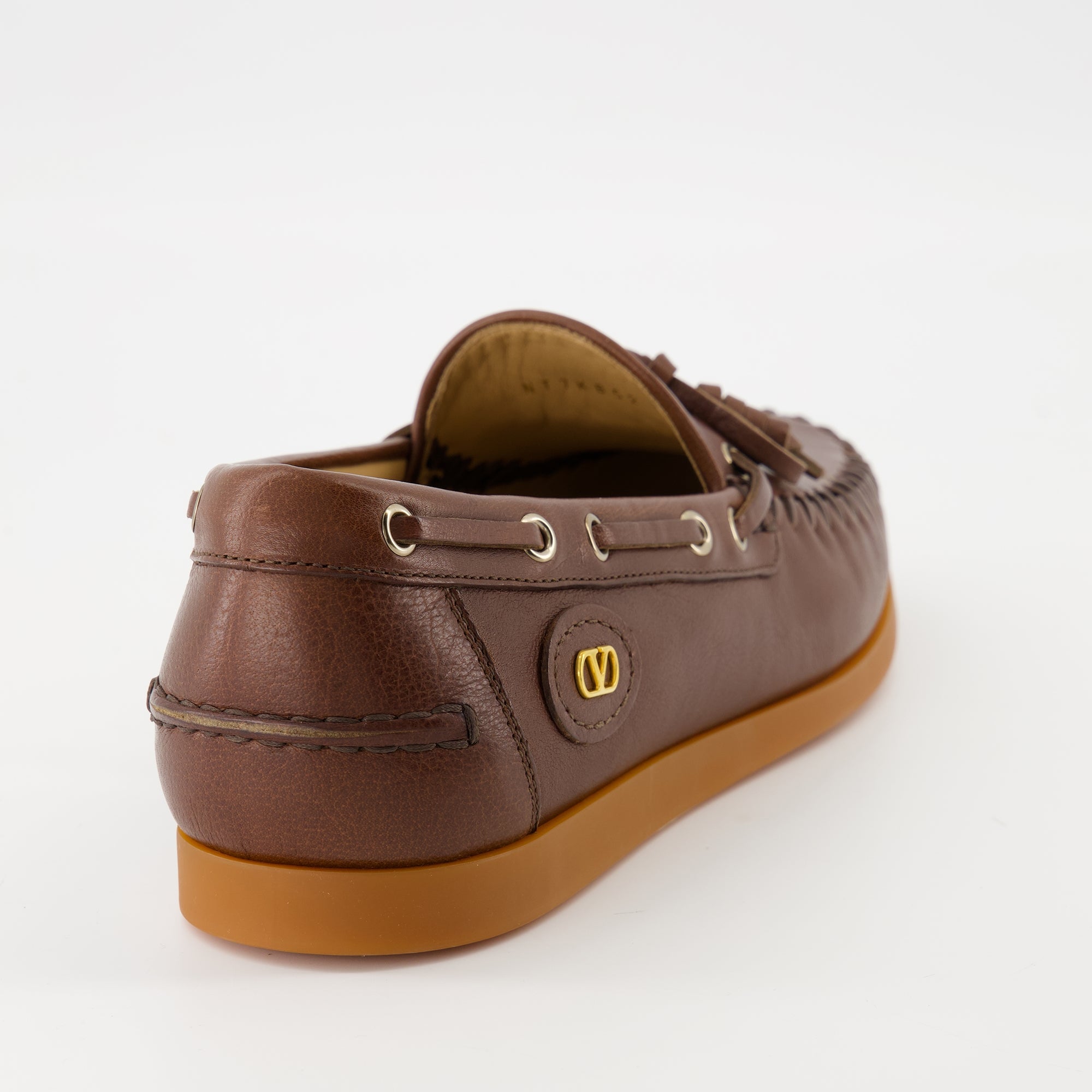 Mocassins Palm Avenue Boat Shoes Valentino Garavani Marron Homme
