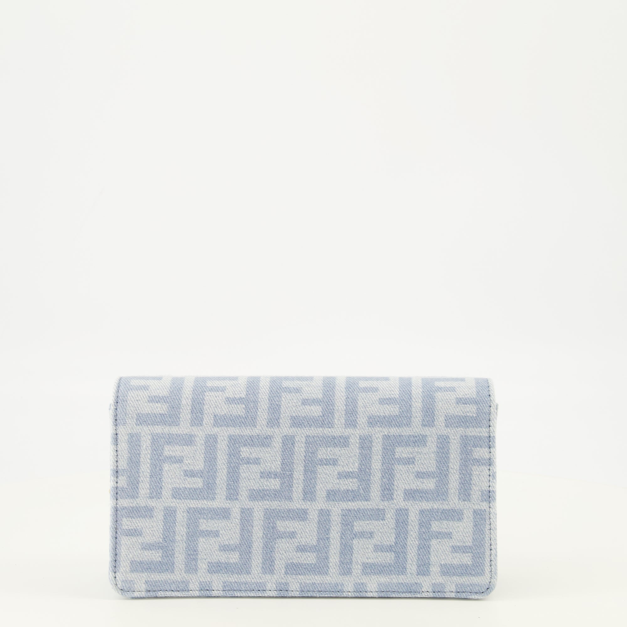 Sacs à main et épaule 바게트 데님 FF 블루 체인 지갑 Fendi Bleu Femme