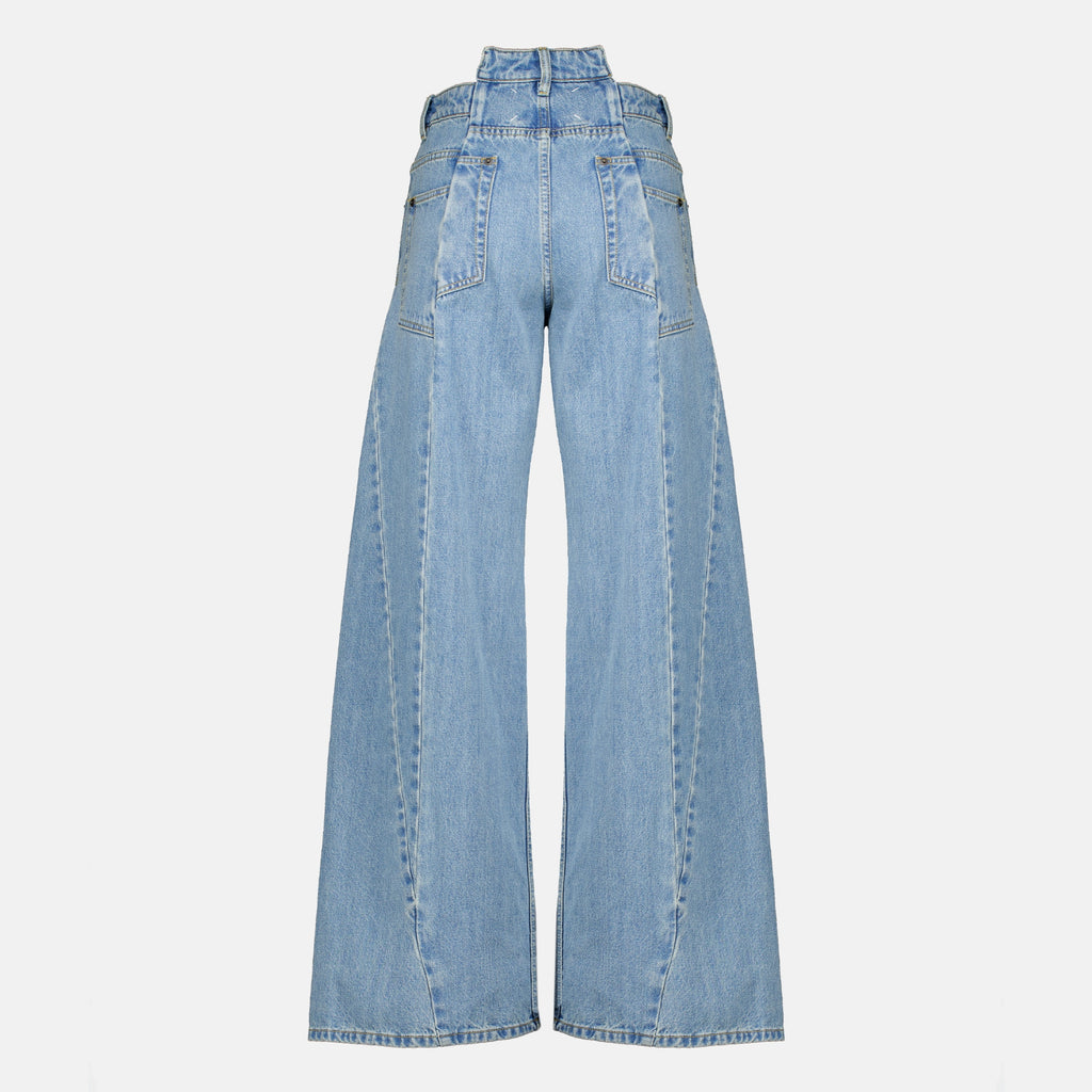 Pantalons Jean com Cintura Cut-Out Maison Margiela Bleu Femme