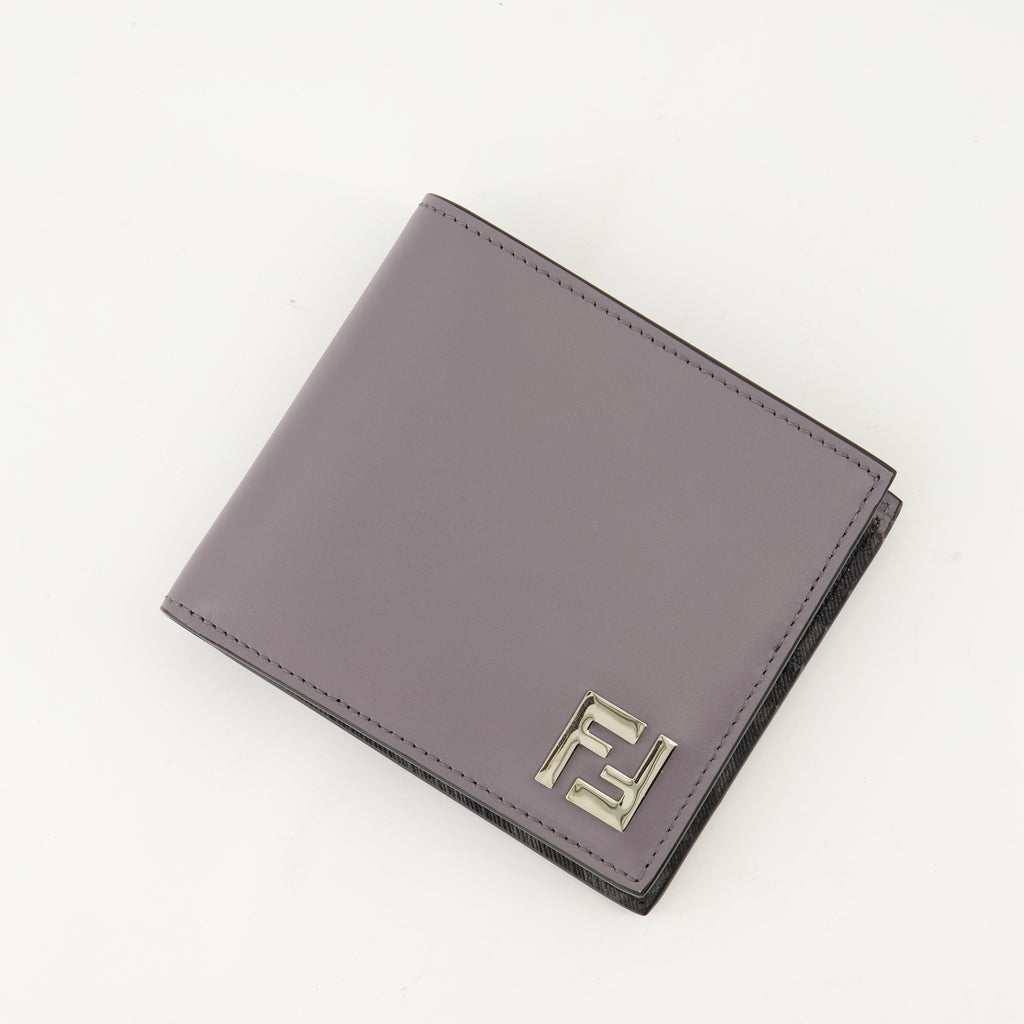 Small leather goods FF Compact Wallet Fendi Gray Homme