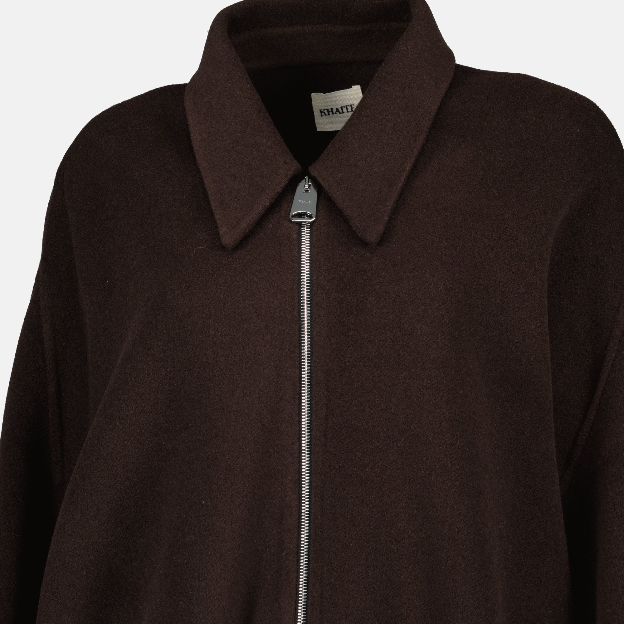 Image de l'article Veste Odin en laine marron de la marque Khaite pour Femme - Saison Automne-Hiver 2025 - Vue détaillée_1