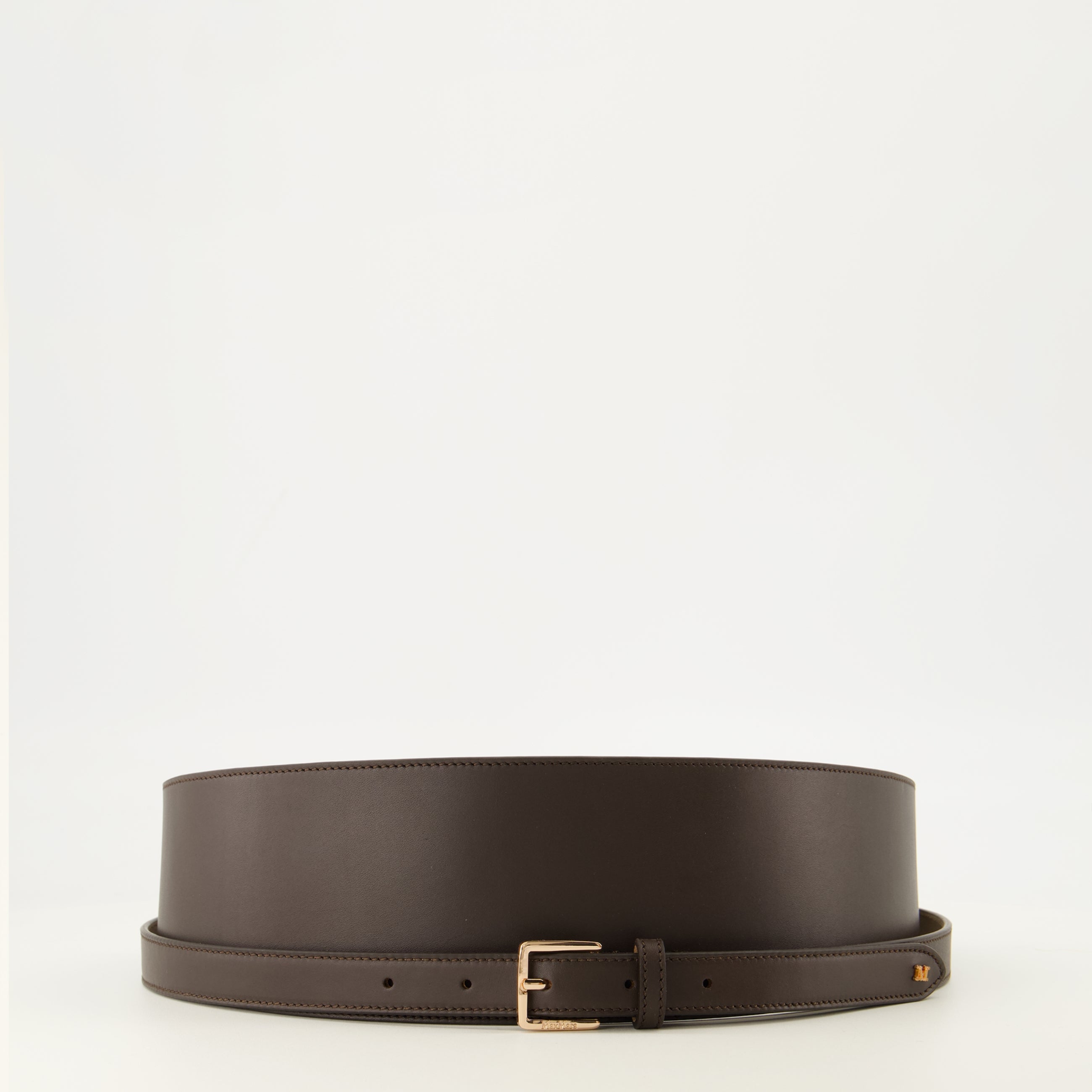 Ceintures Cinturón de Cuero Marrón Max Mara Marron Femme
