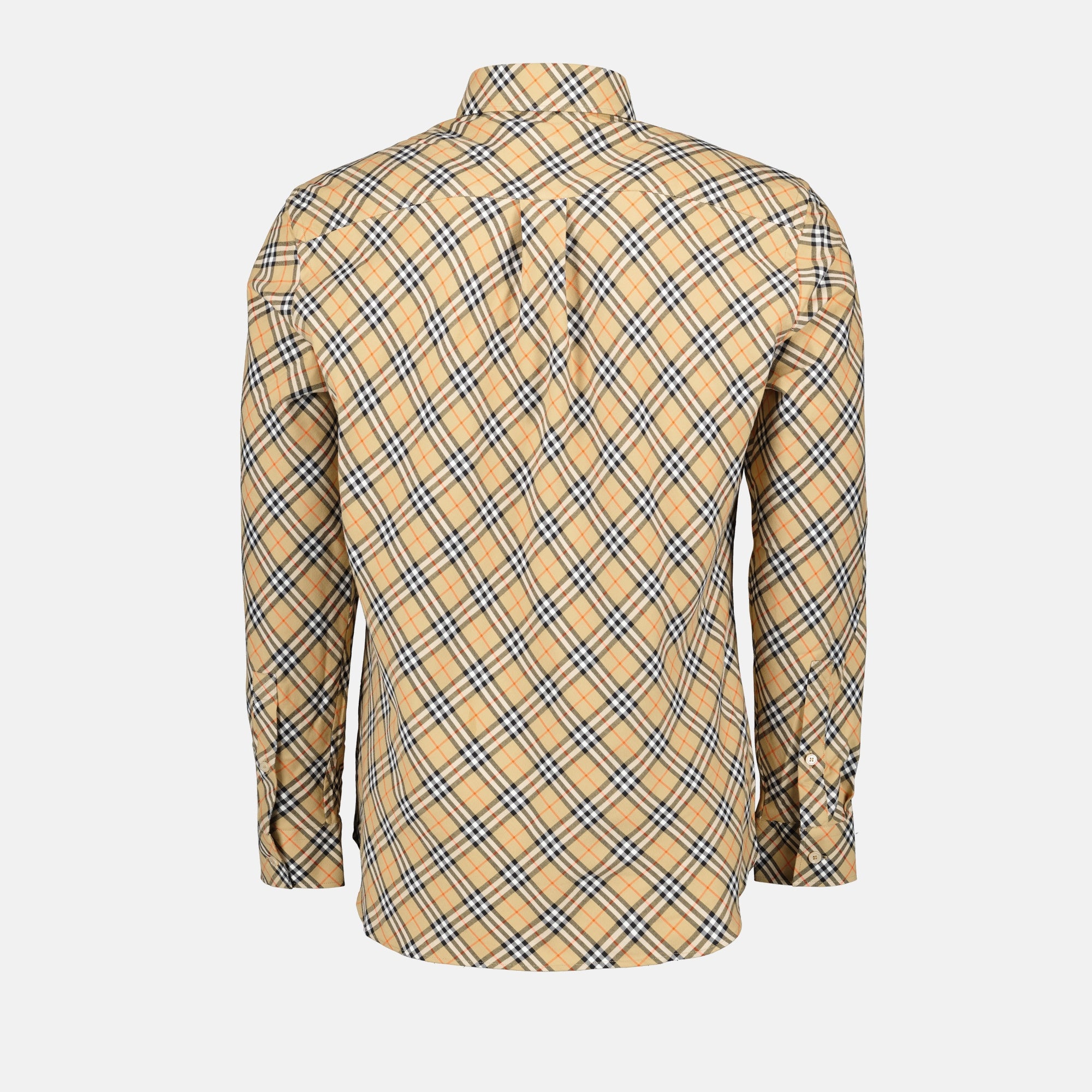 burberry dress shirts Check Stretch Cotton Poplin Shirt , Size: XXXL, Beige long sleeve Burberry Brit Blue Gray ICONIC