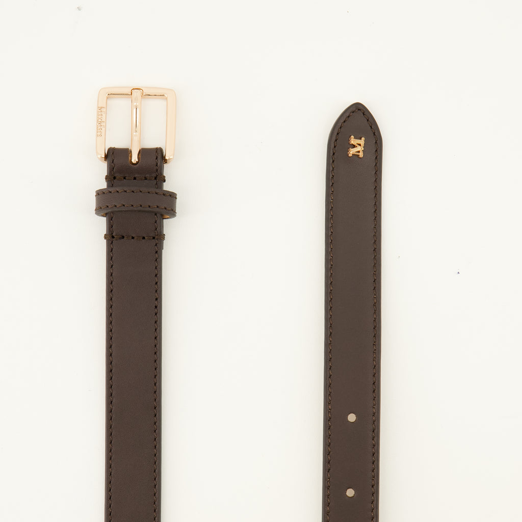 Ceintures Cinturón de Cuero Marrón Max Mara Marron Femme