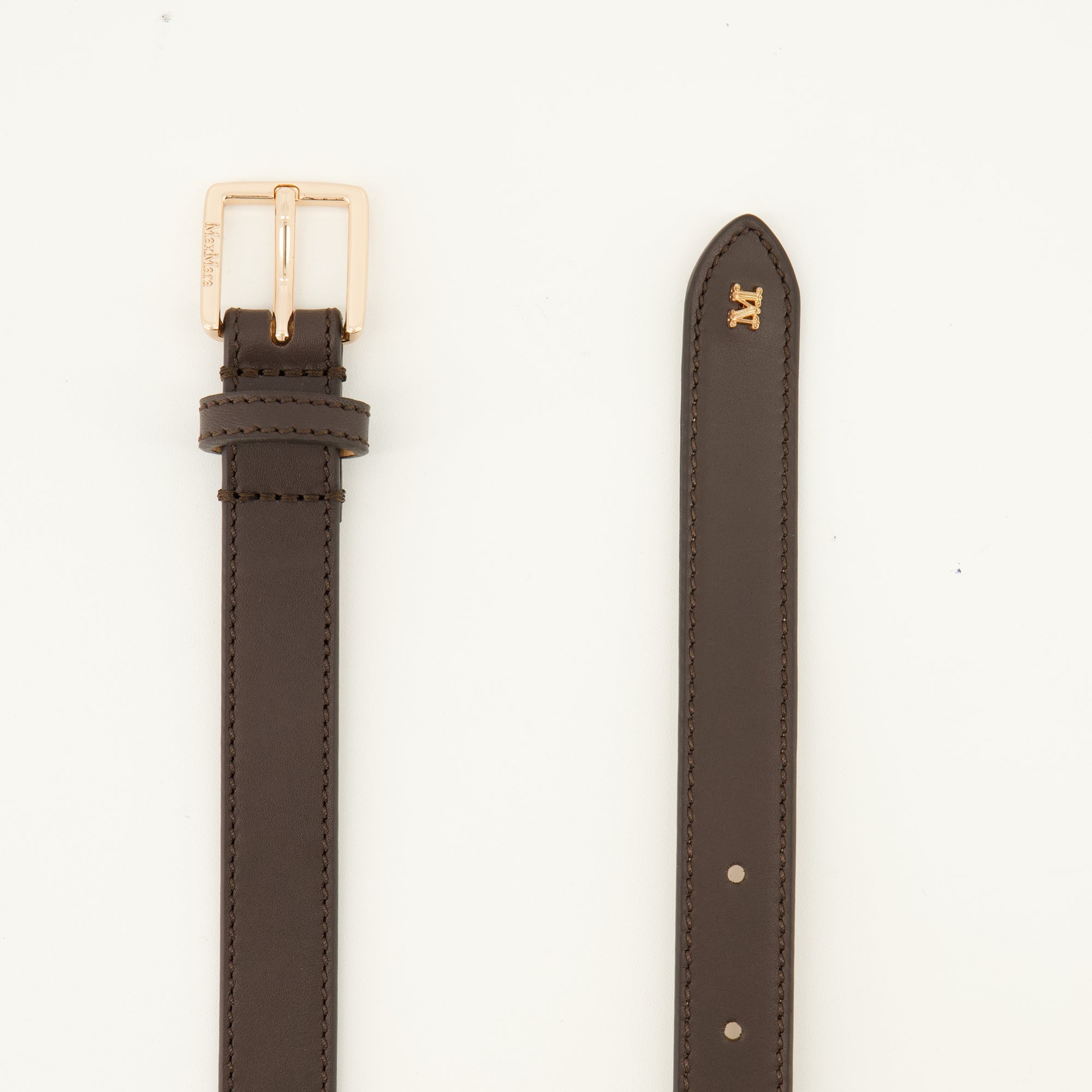 Ceintures Cinturón de Cuero Marrón Max Mara Marron Femme