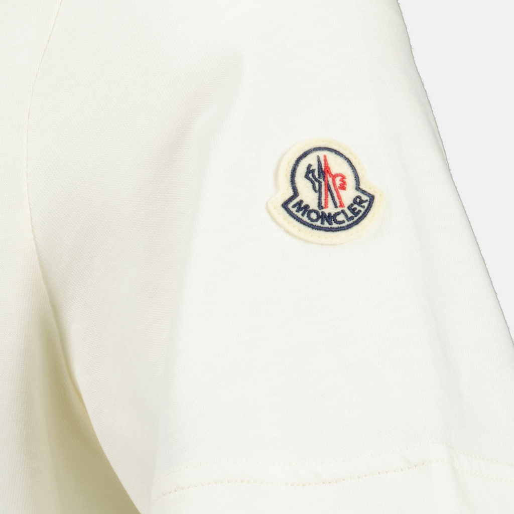 T-shirt T-shirt con logo ricamato Moncler Bianco Homme