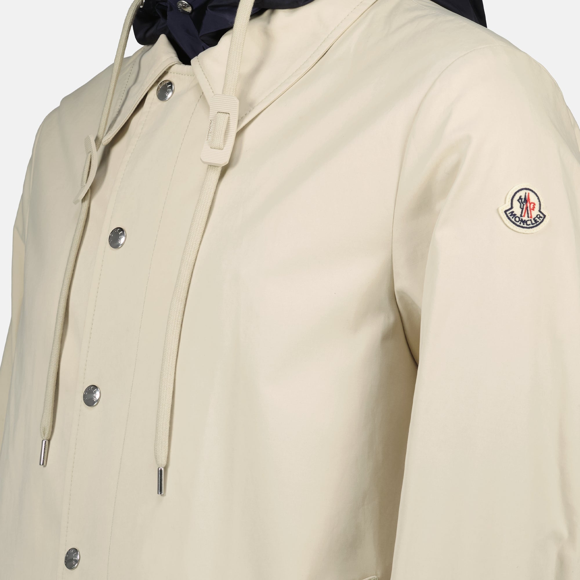 Image of the Moncler Kervoyal beige hooded parka for Men - Spring-Summer 2026 - Detailed View_1