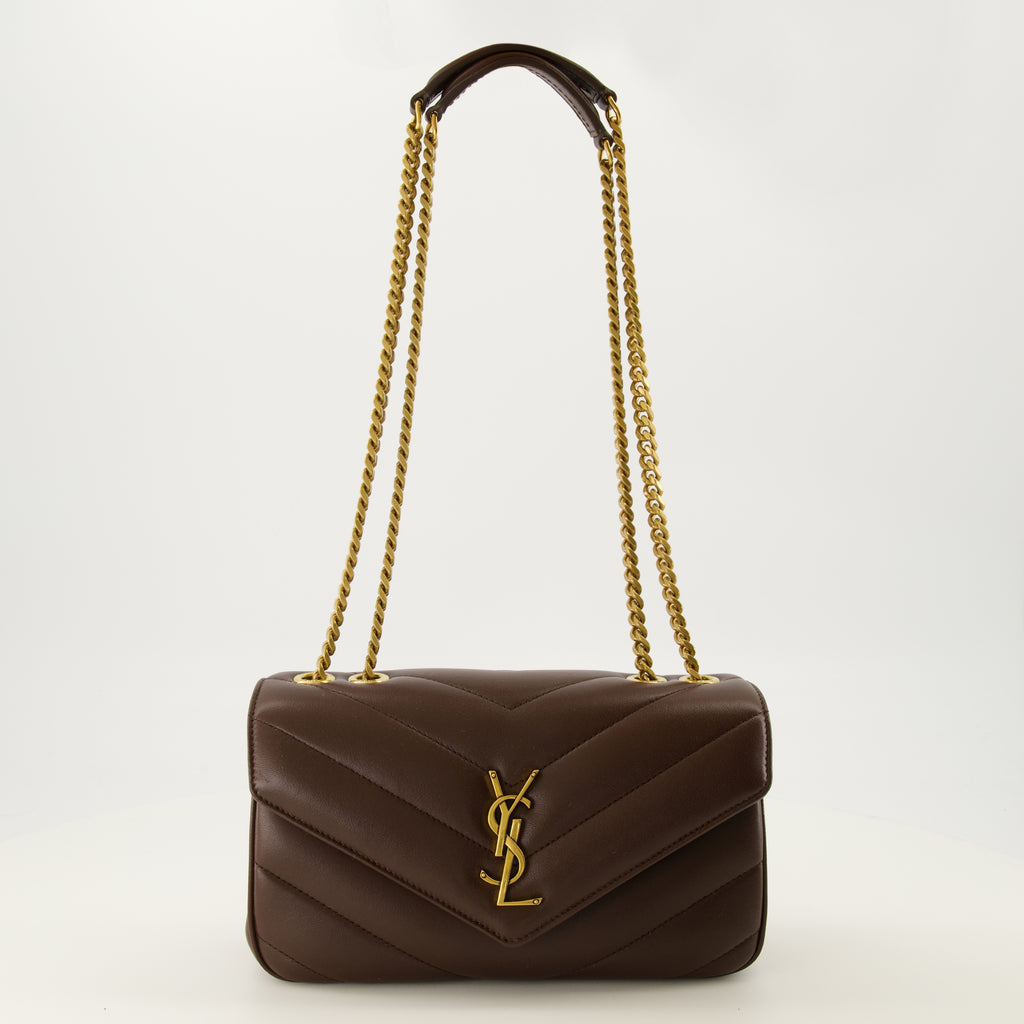 Sacs à main et épaule Borsa Loulou Piccola in Pelle Marrone Saint Laurent Marron Femme