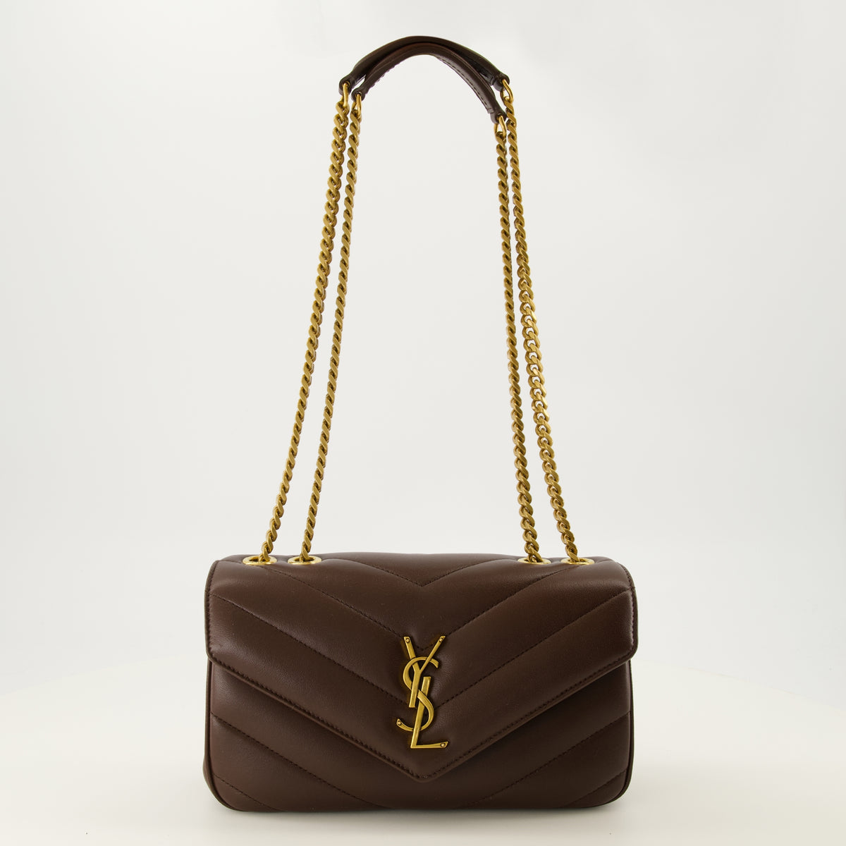 Sacs à main et épaule Borsa Loulou Piccola in Pelle Marrone Saint Laurent Marron Femme