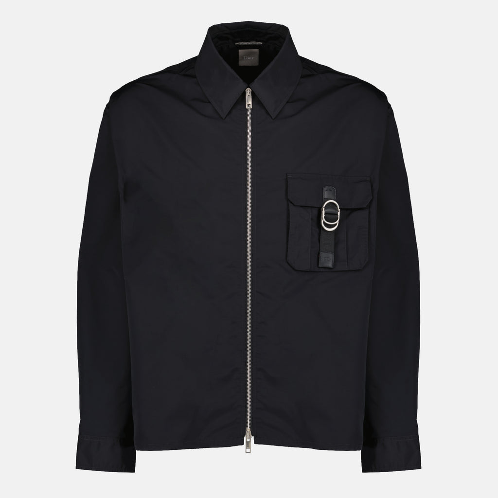 Vestes Surchemise zippée noire à boucle Dior Noir Homme