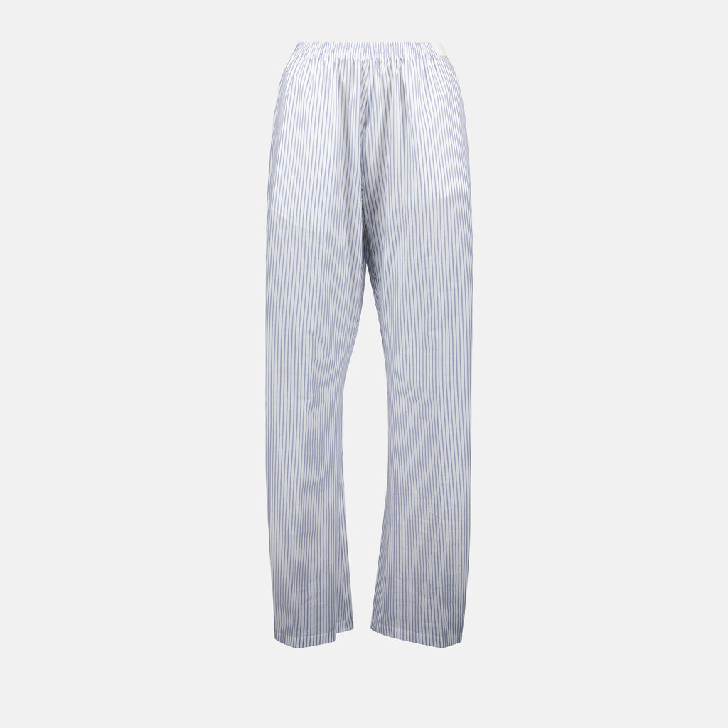 Pants Pantalon à rayures Mm6 White Femme