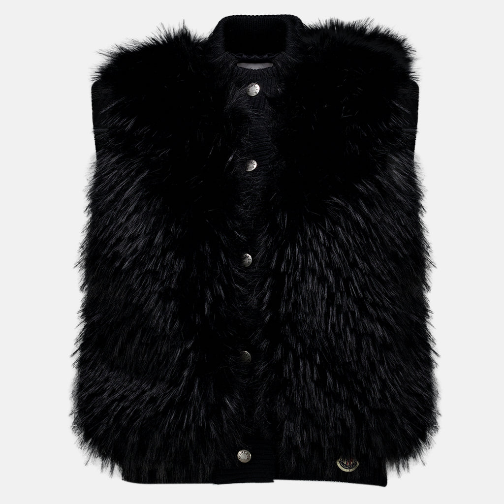 Vestes Doudoune sans manches en laine Moncler Noir Femme
