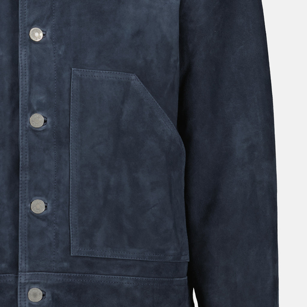 Vestes Veste Loki en suède Officine Générale Bleu foncé Homme