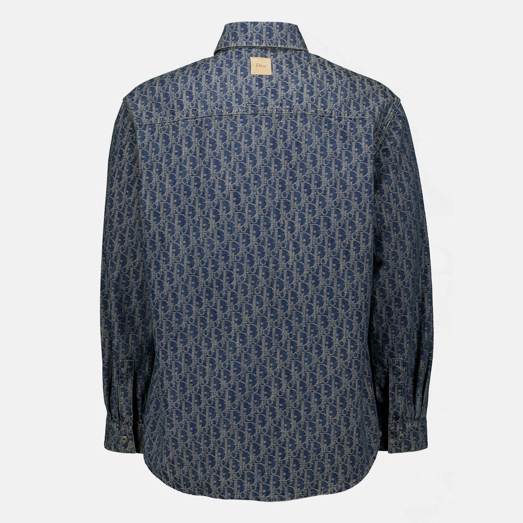 Chemises Camicia Over jacket Dior Oblique in Denim Dior Bleu foncé Homme