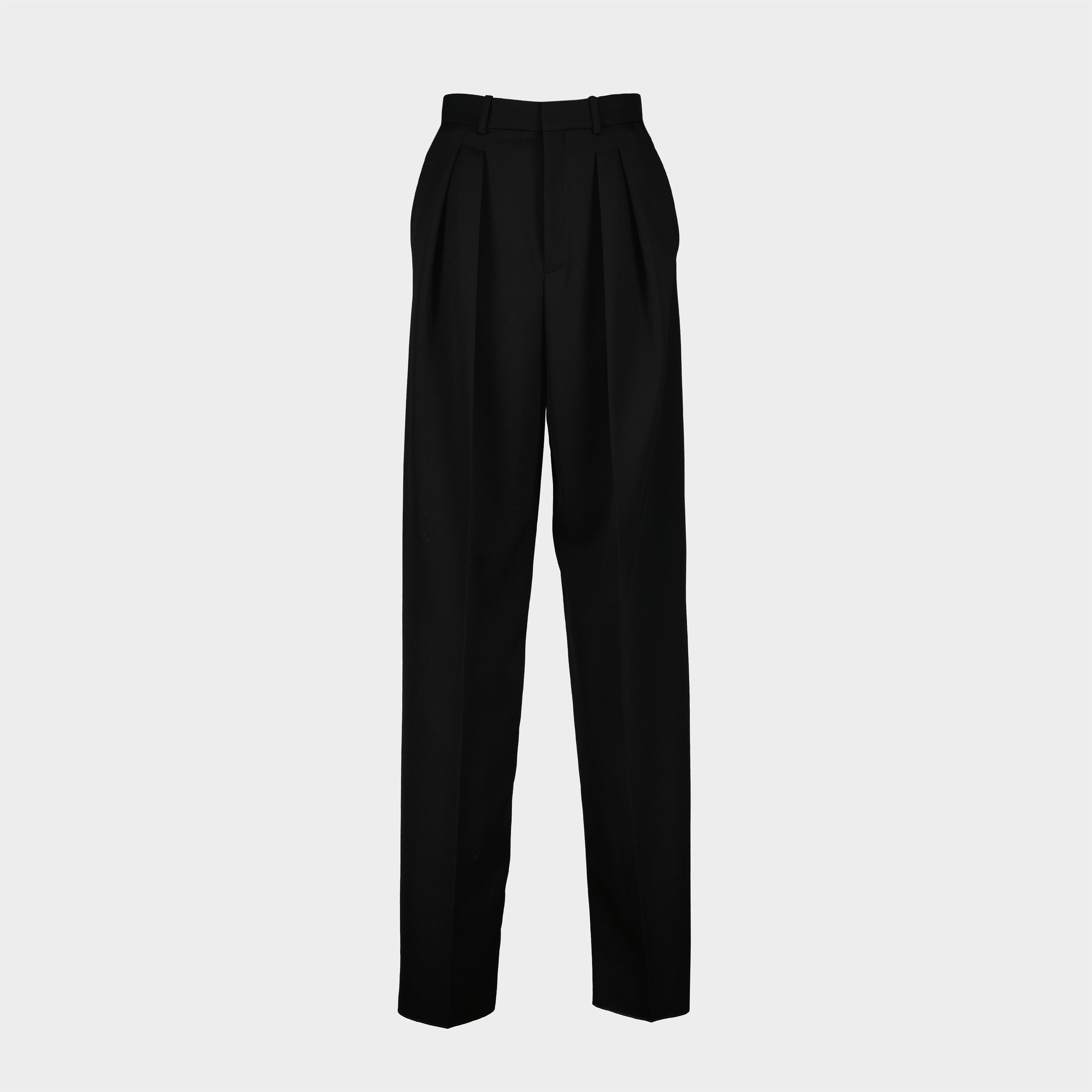 Pants Wool Trousers Saint Laurent Black Femme