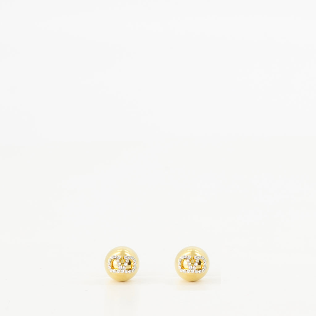 Joias Boucles d'oreilles VLogo en cristaux Valentino Garavani Ouro Femme