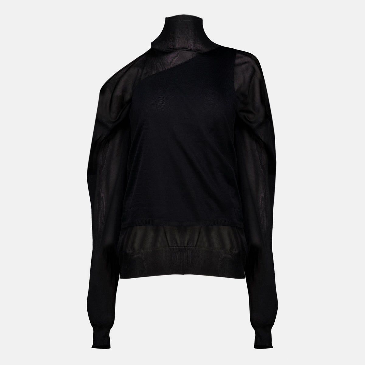 Maille Schwarzes Seidenorganza-Top Fendi Noir Femme